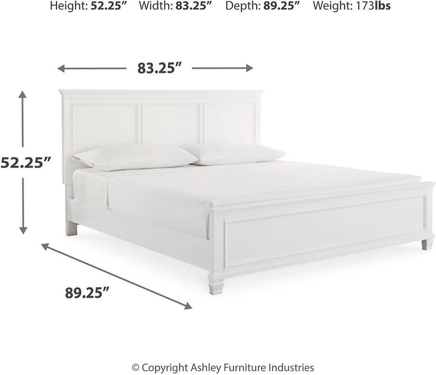 Fortman White California King Panel Bed B680B5