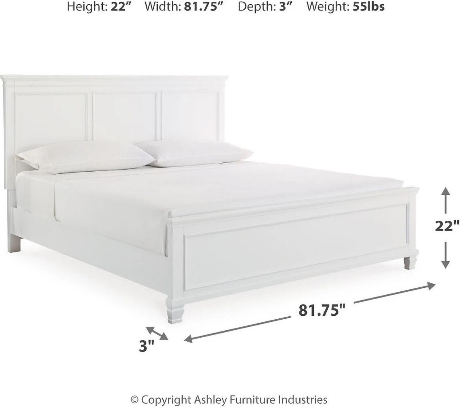 Fortman White California King Panel Bed B680B5