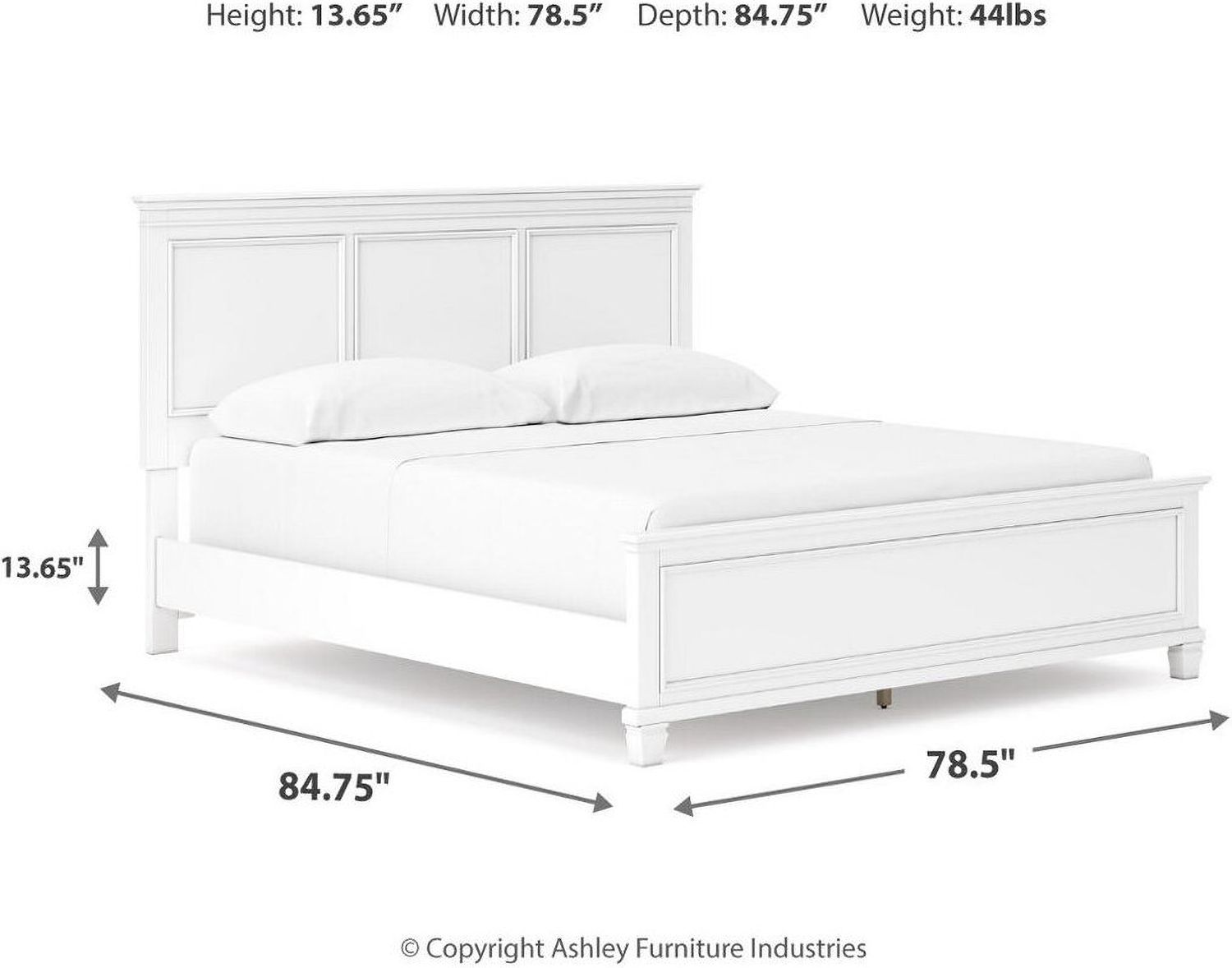 Fortman White California King Panel Bed B680B5