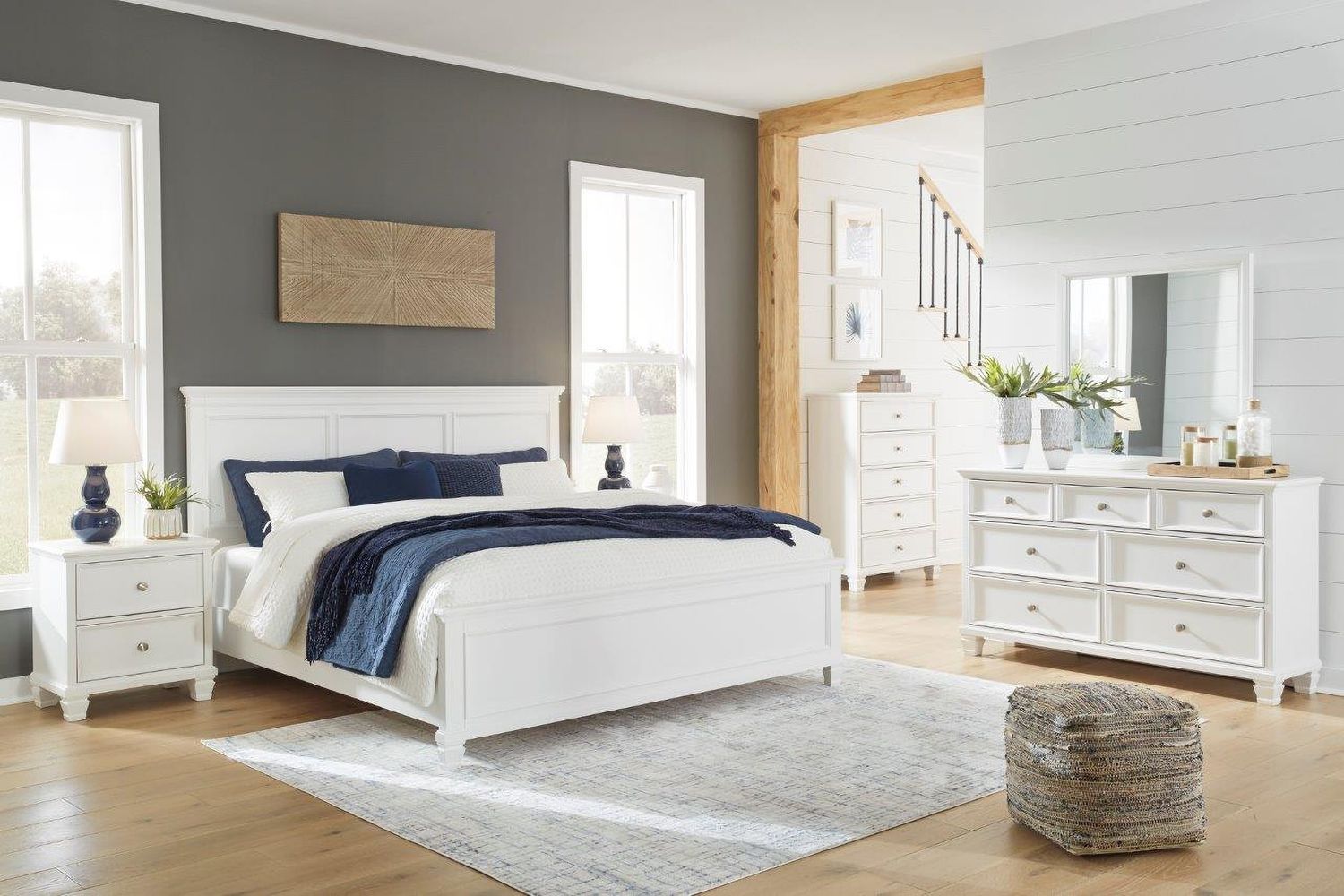 Fortman White Twin Panel Bed B680B6