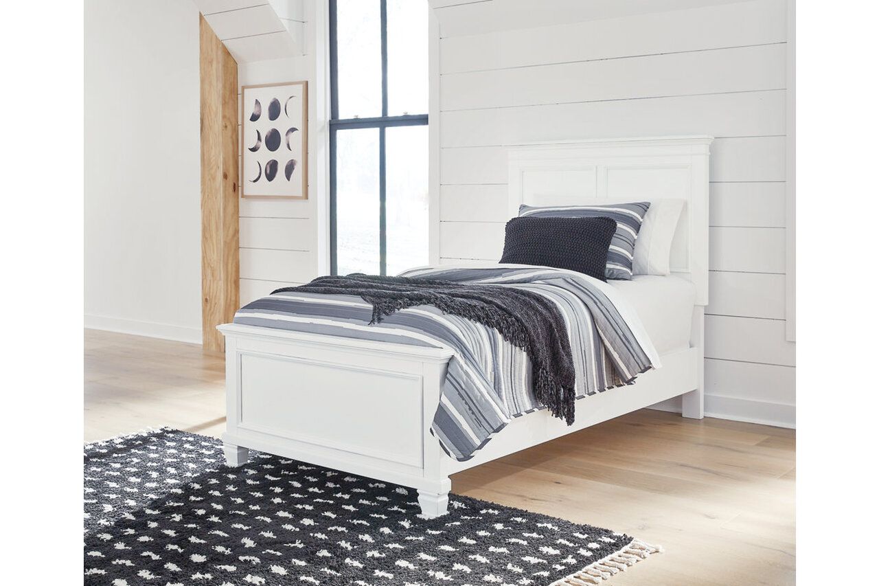 Fortman White Twin Panel Bed B680B6