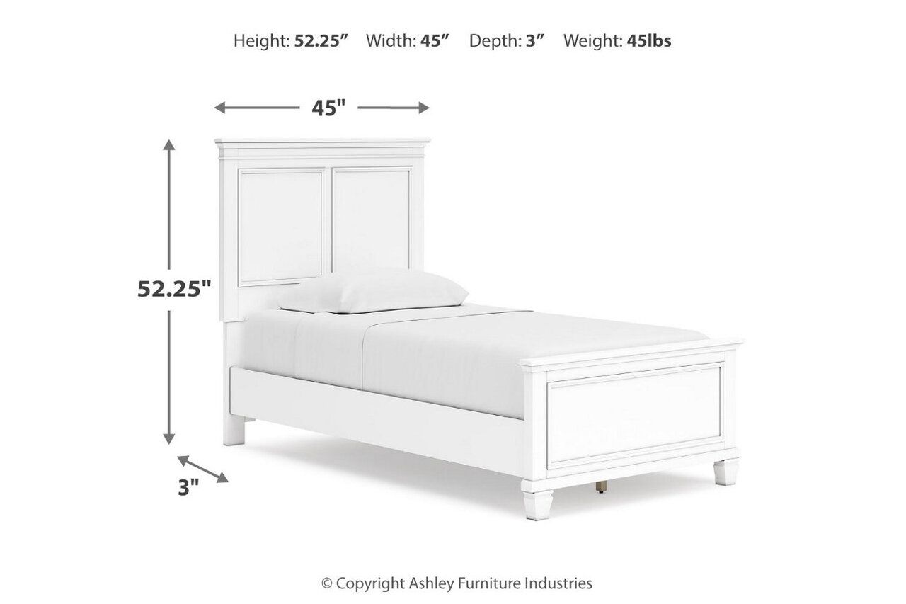 Fortman White Twin Panel Bed B680B6