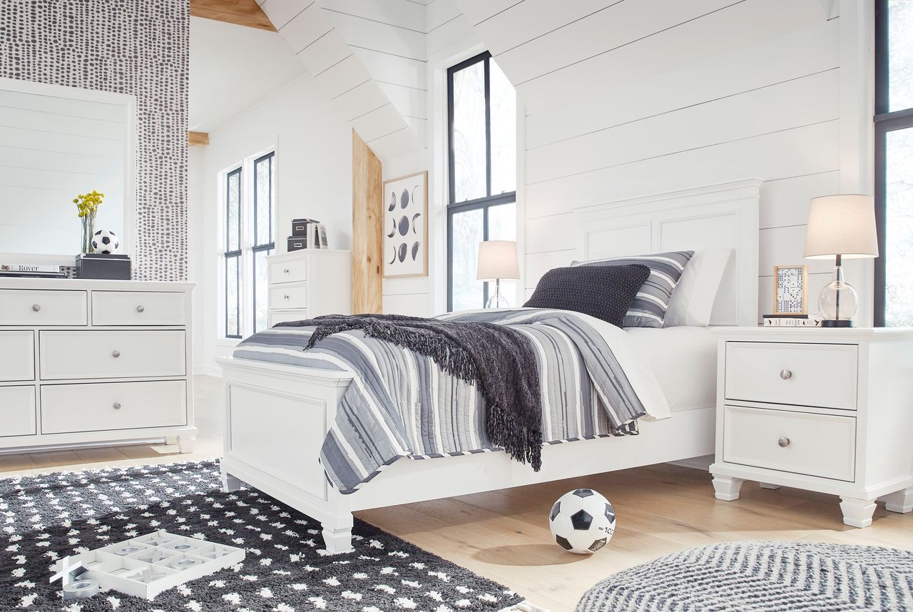 Fortman White Twin Panel Bed B680B6