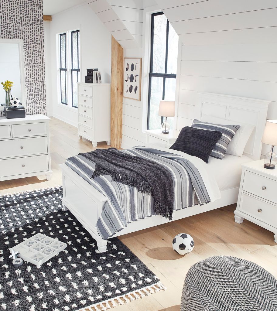 Fortman White Twin Panel Bed B680B6