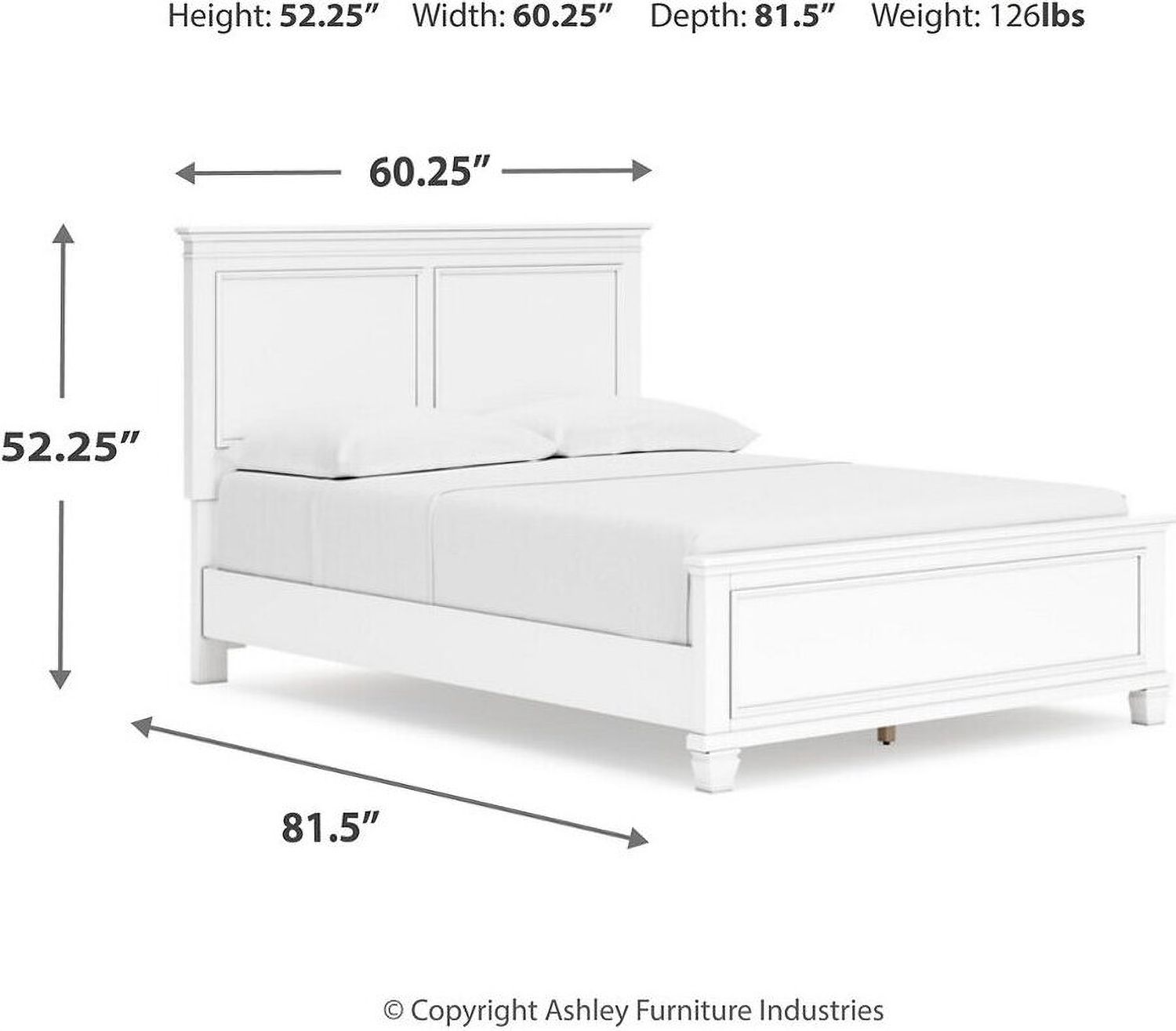 Fortman White Full Panel Bed B680B8