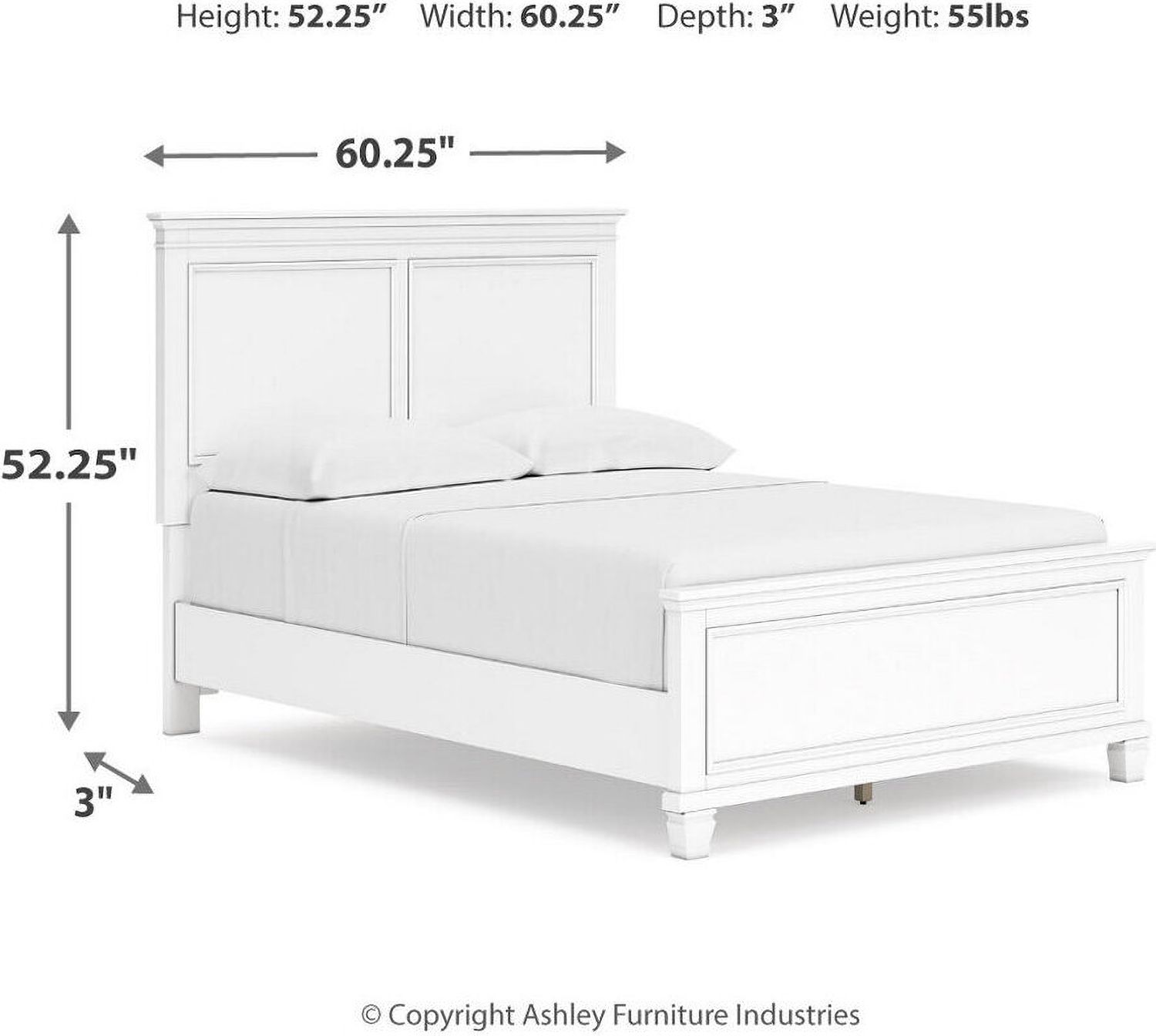 Fortman White Full Panel Bed B680B8