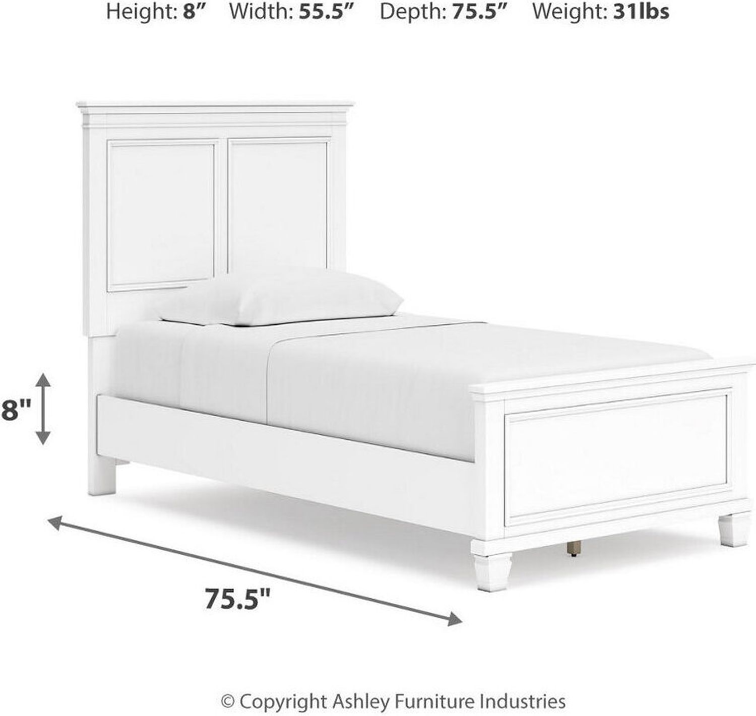 Fortman White Full Panel Bed B680B8