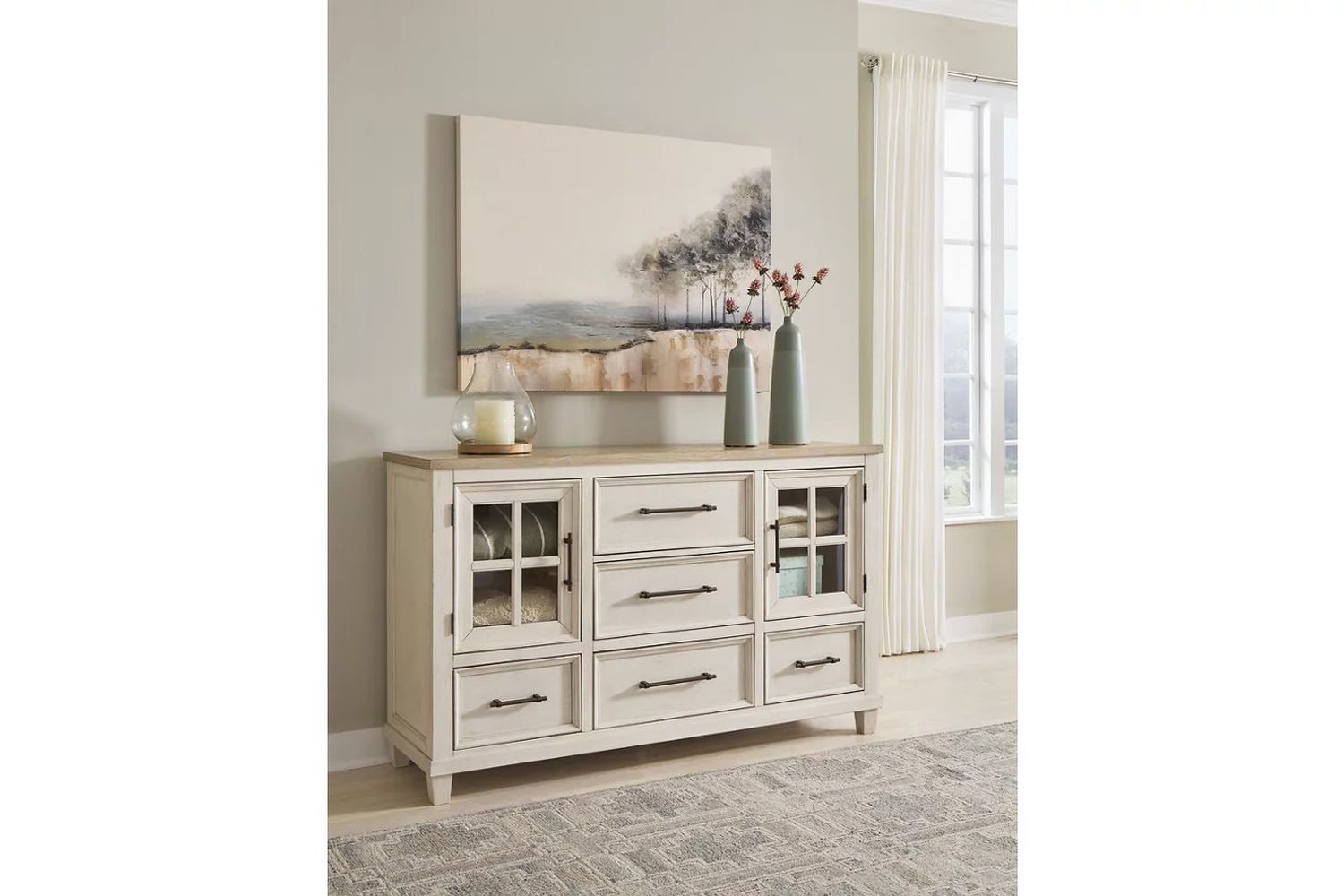 Shaybrock Dresser In White and Brown B68331