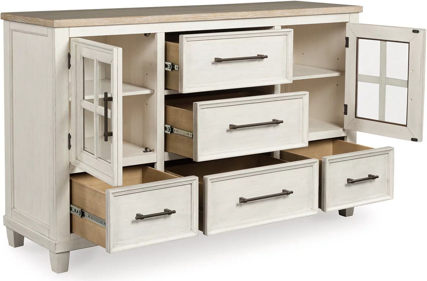 Shaybrock Dresser In White and Brown B68331