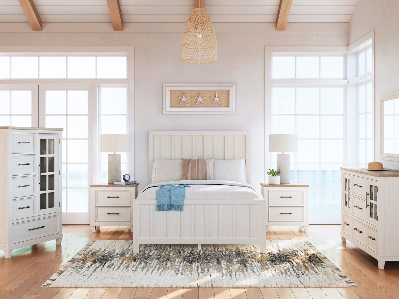 Shaybrock Dresser In White and Brown B68331