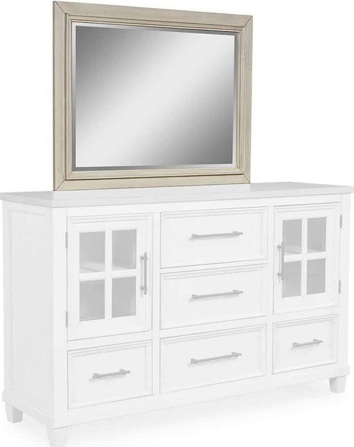 Shaybrock Bedroom Mirror In White and Brown B68336