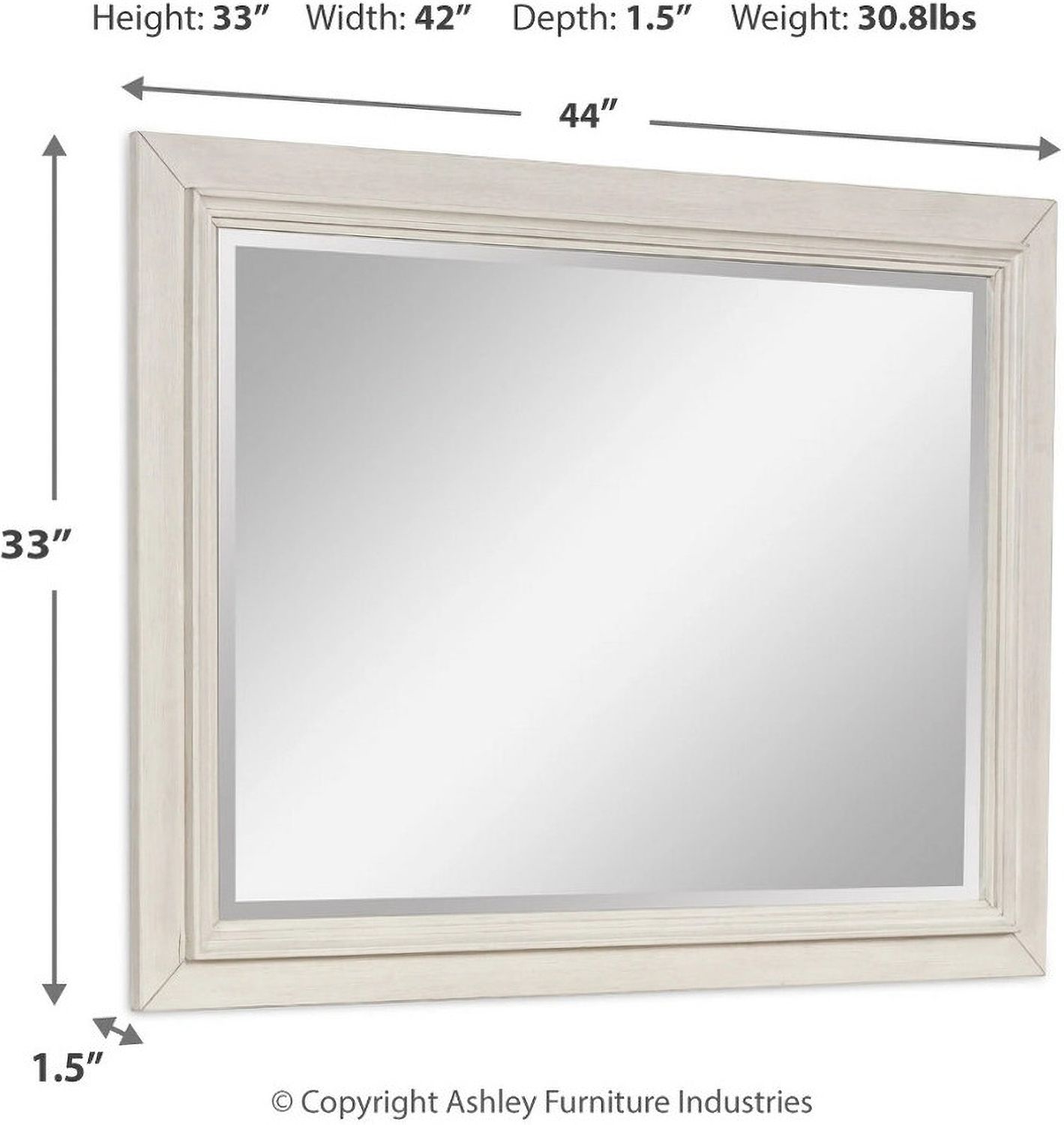 Shaybrock Bedroom Mirror In White and Brown B68336