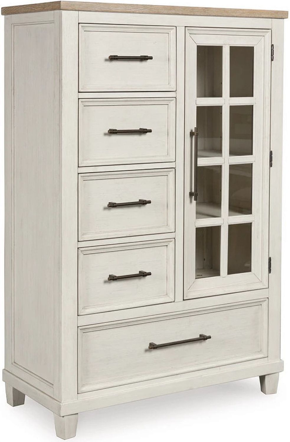 Shaybrock Door Chest In White and Brown B68348