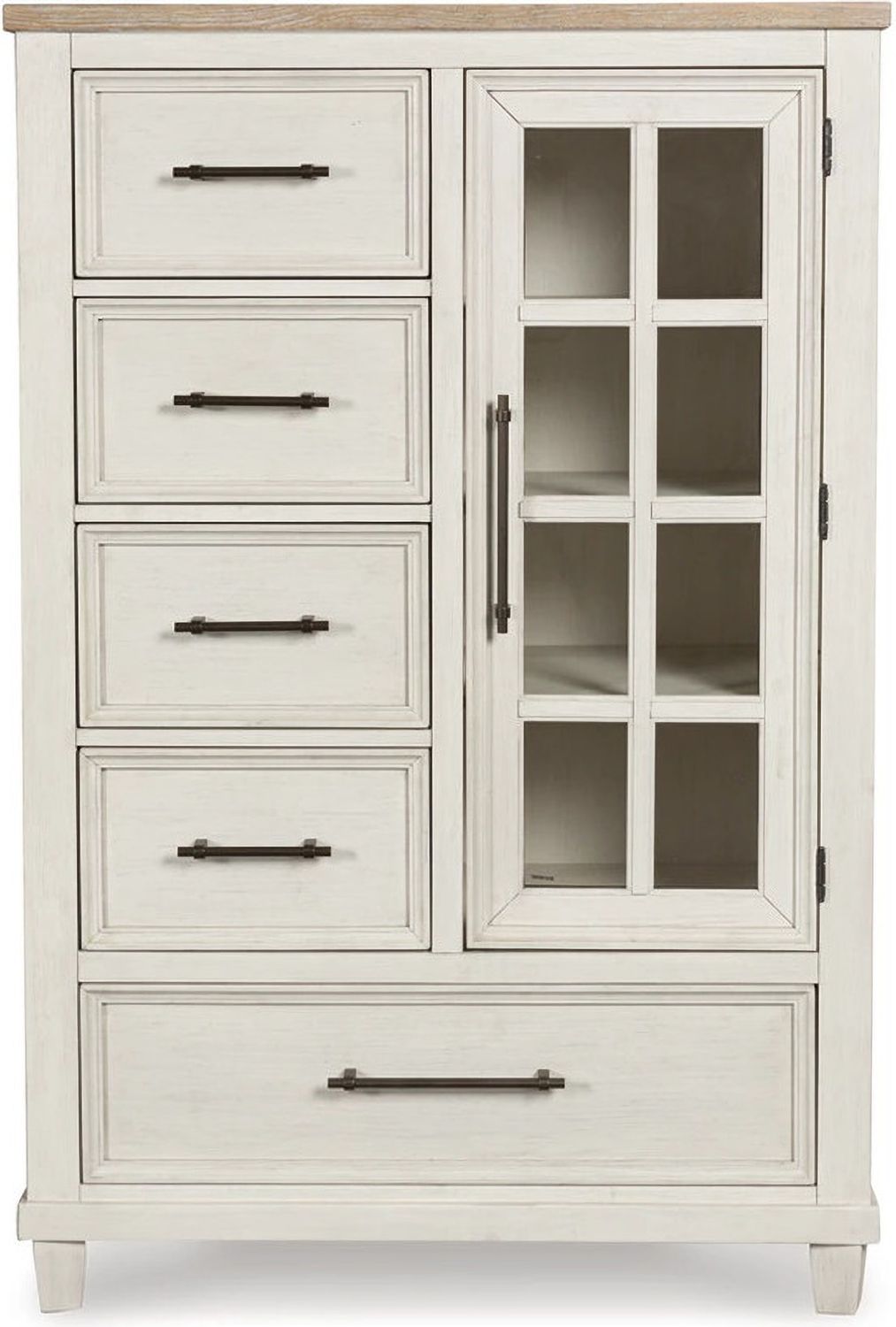 Shaybrock Door Chest In White and Brown B68348