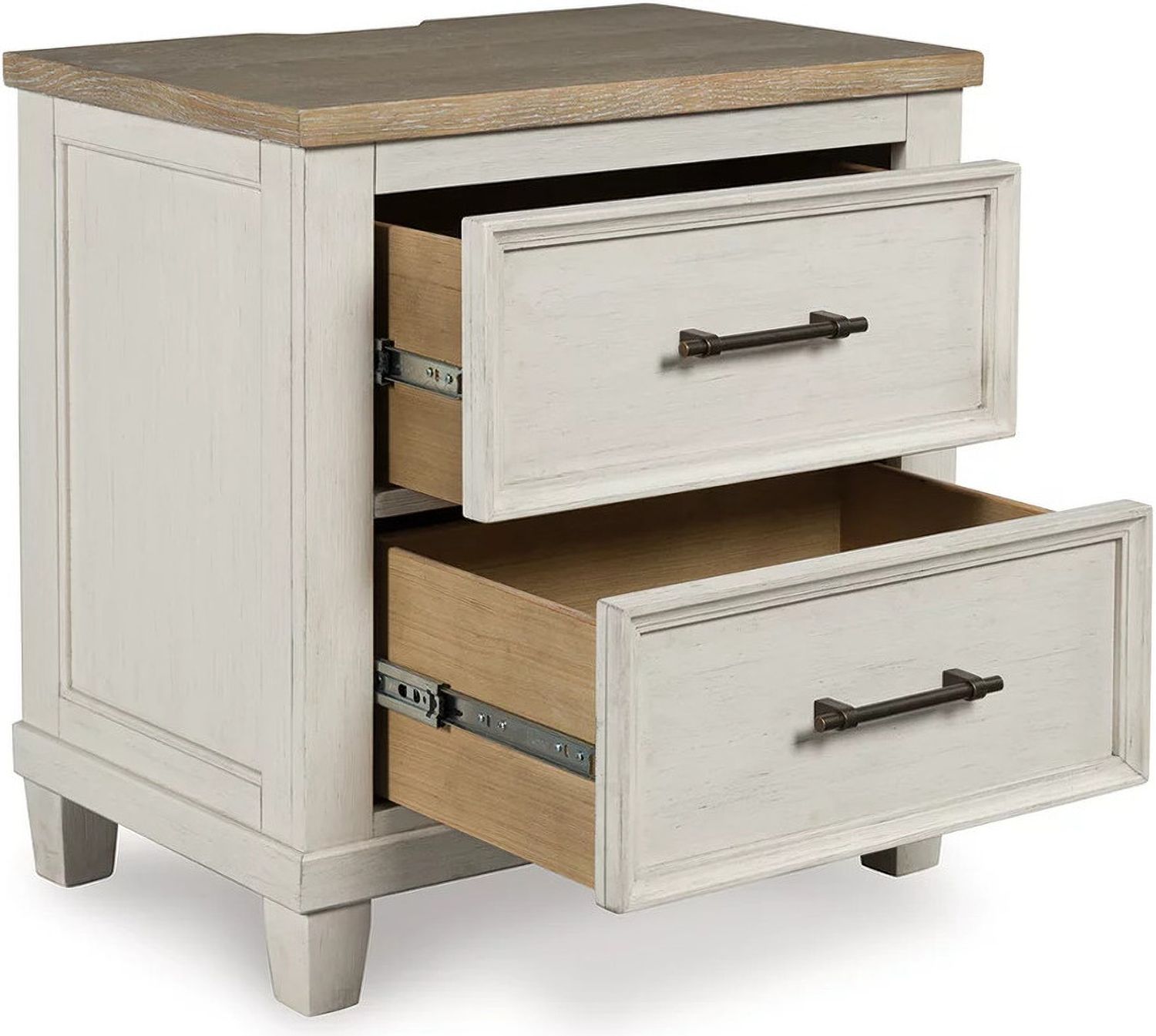 Shaybrock Nightstand In White and Brown B68392