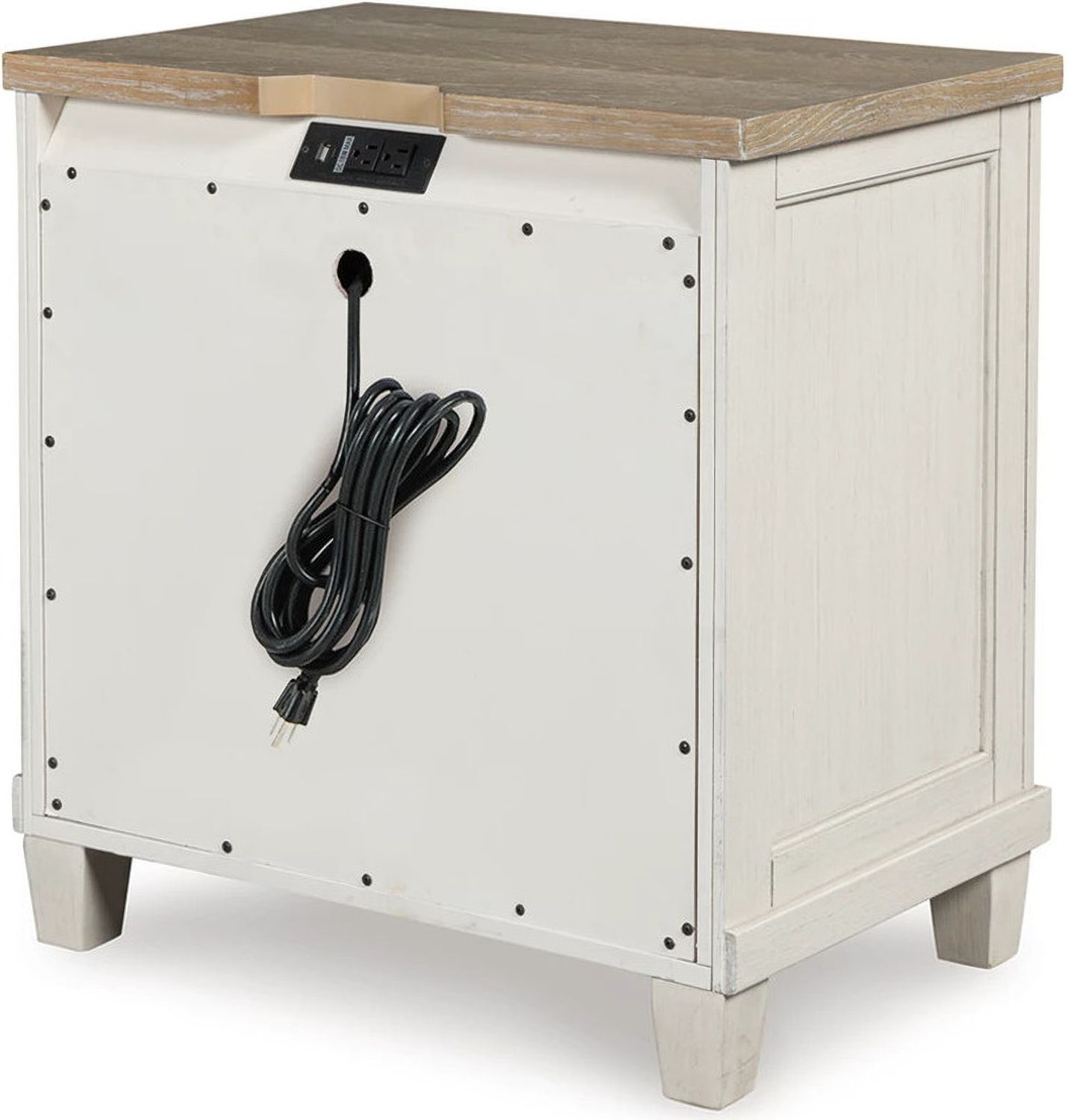 Shaybrock Nightstand In White and Brown B68392