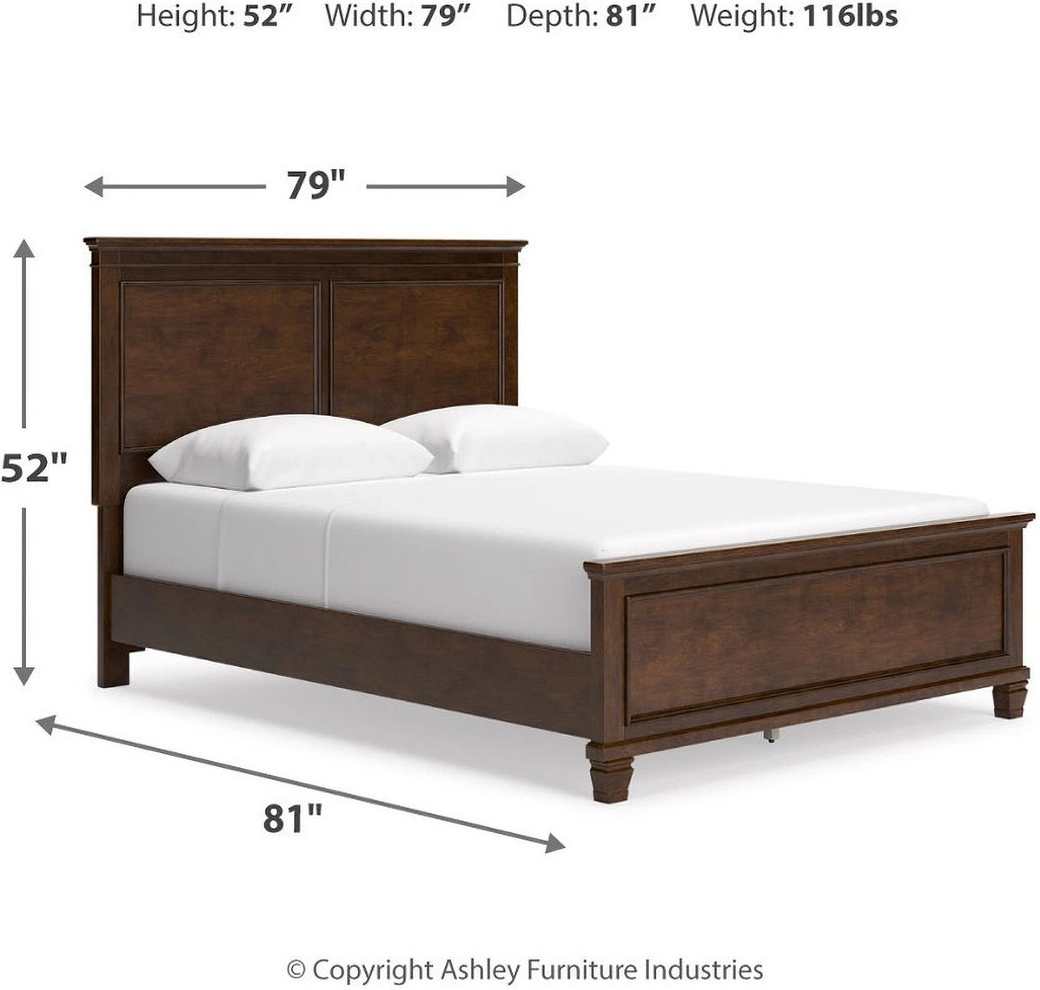 Danabrin Rich Brown Cherry Queen Panel Bed B685B2