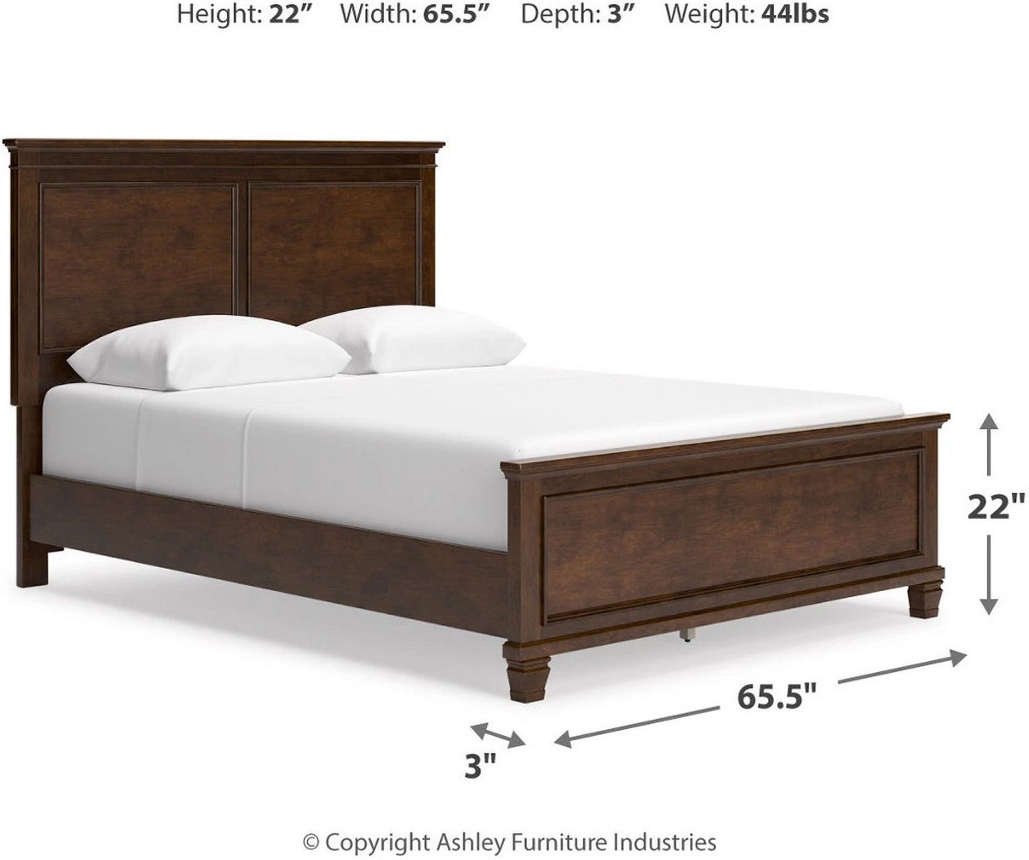 Danabrin Rich Brown Cherry Queen Panel Bed B685B2