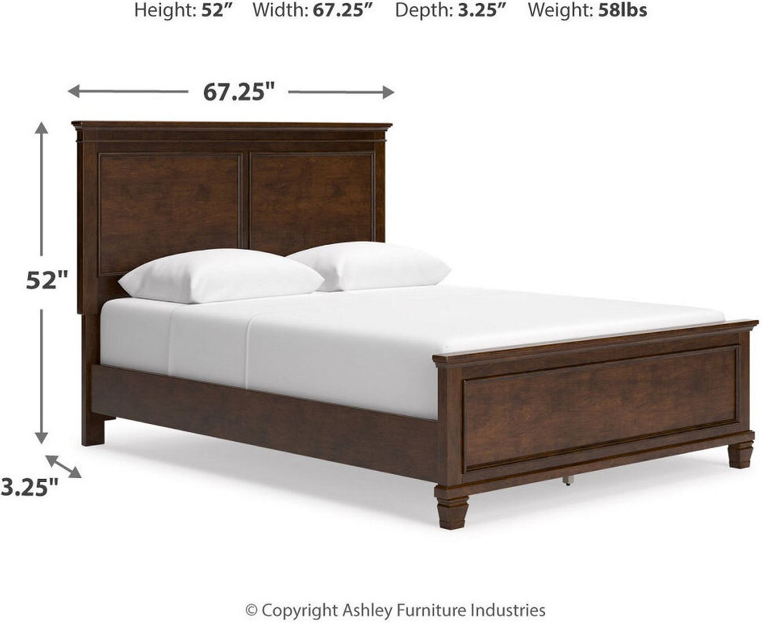 Danabrin Rich Brown Cherry Queen Panel Bed B685B2