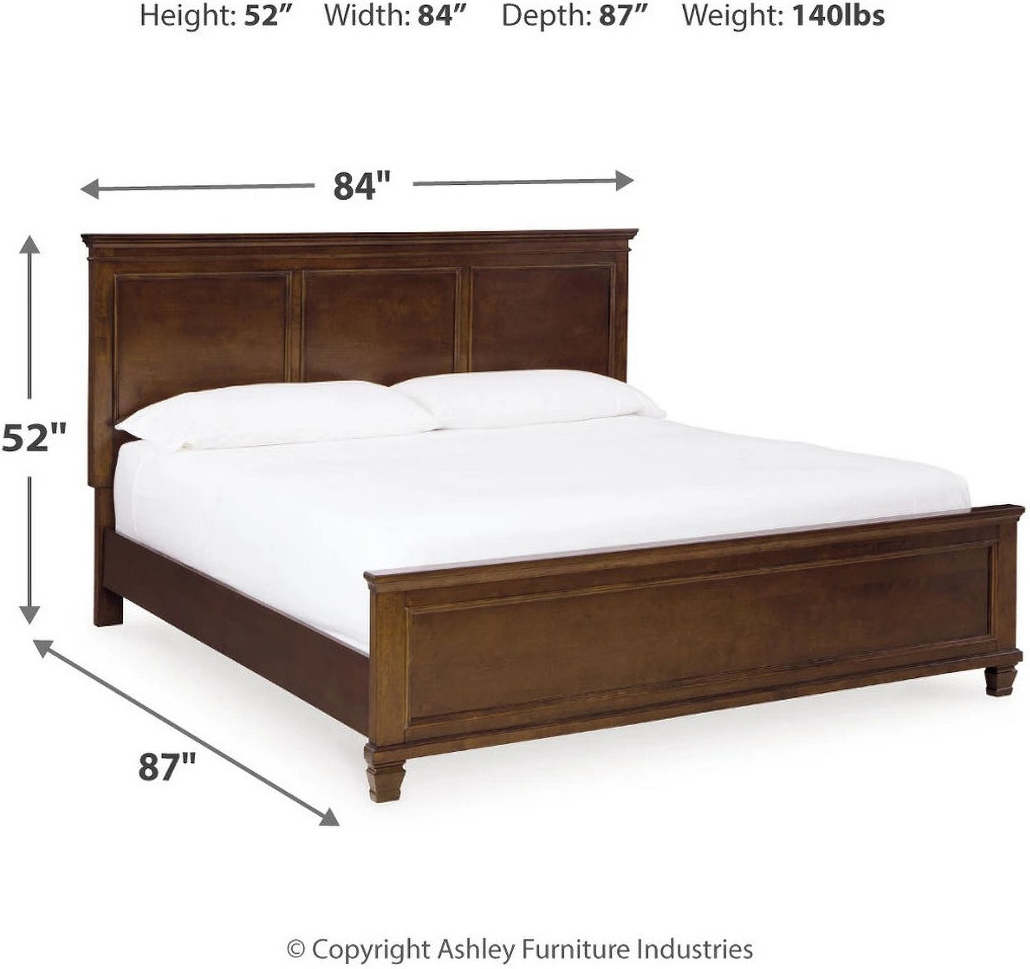 Danabrin Rich Brown Cherry King Panel Bed B685B4