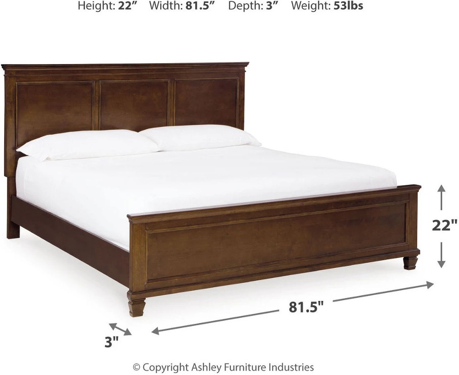 Danabrin Rich Brown Cherry California King Panel Bed B685B5