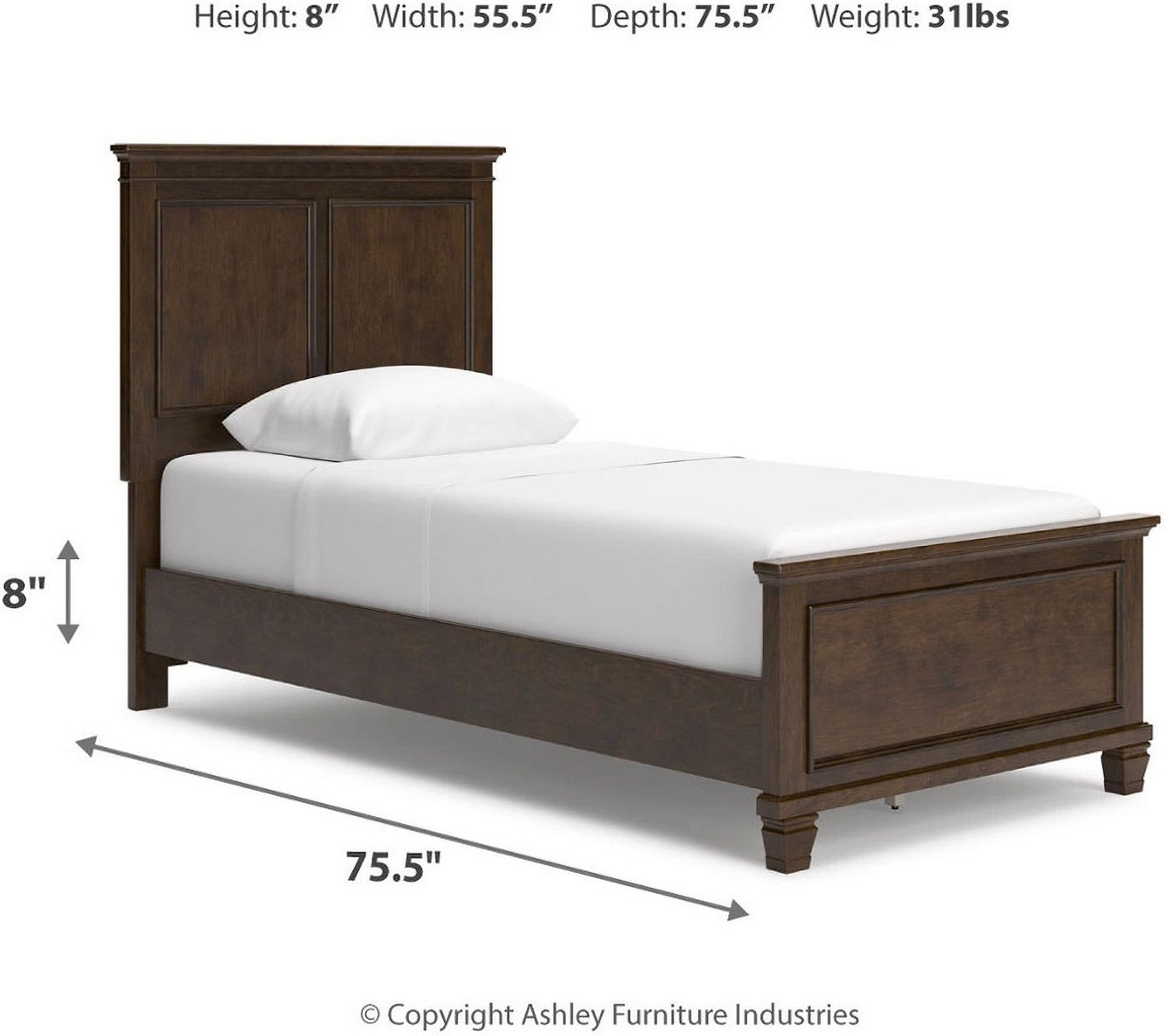 Danabrin Rich Brown Cherry Twin Panel Bed B685B6