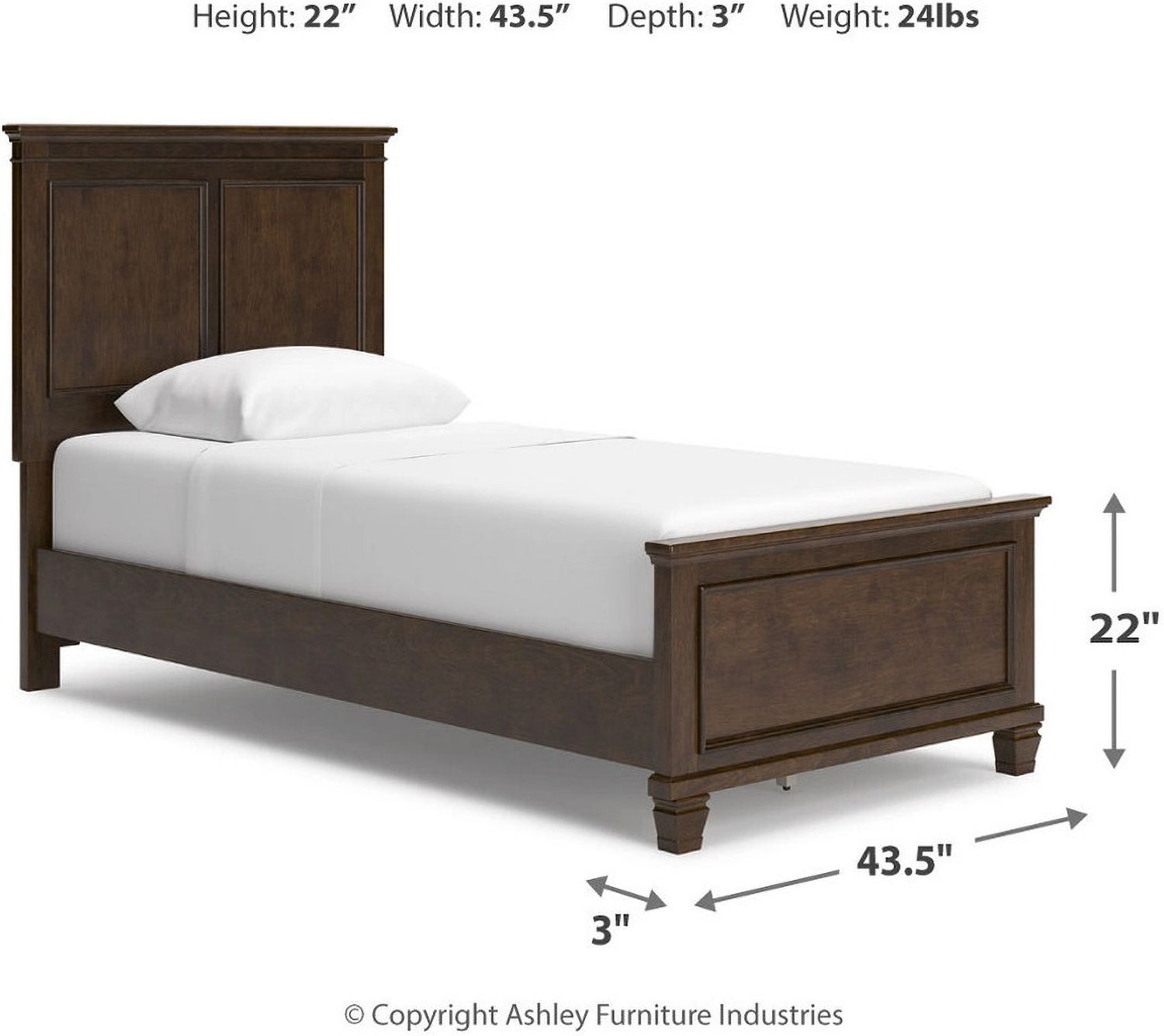 Danabrin Rich Brown Cherry Twin Panel Bed B685B6