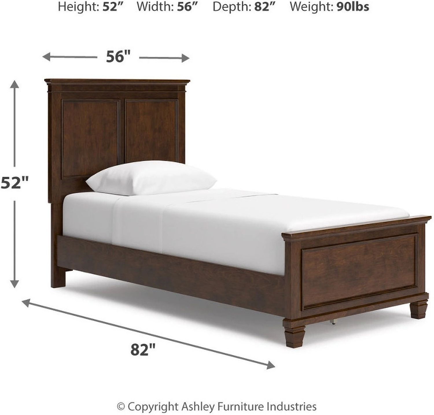Danabrin Rich Brown Cherry Twin Panel Bed B685B6