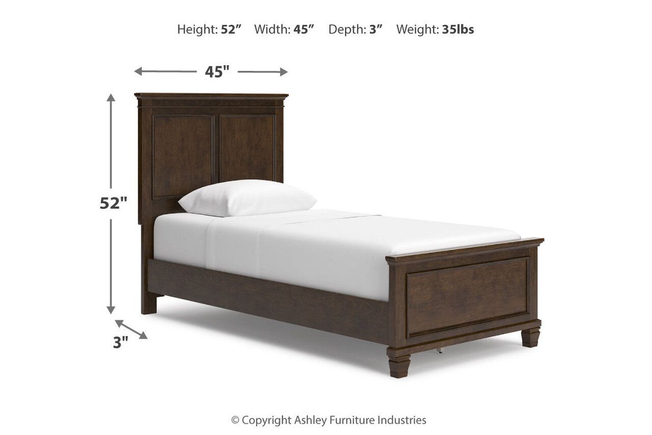 Danabrin Rich Brown Cherry Twin Panel Bed B685B6
