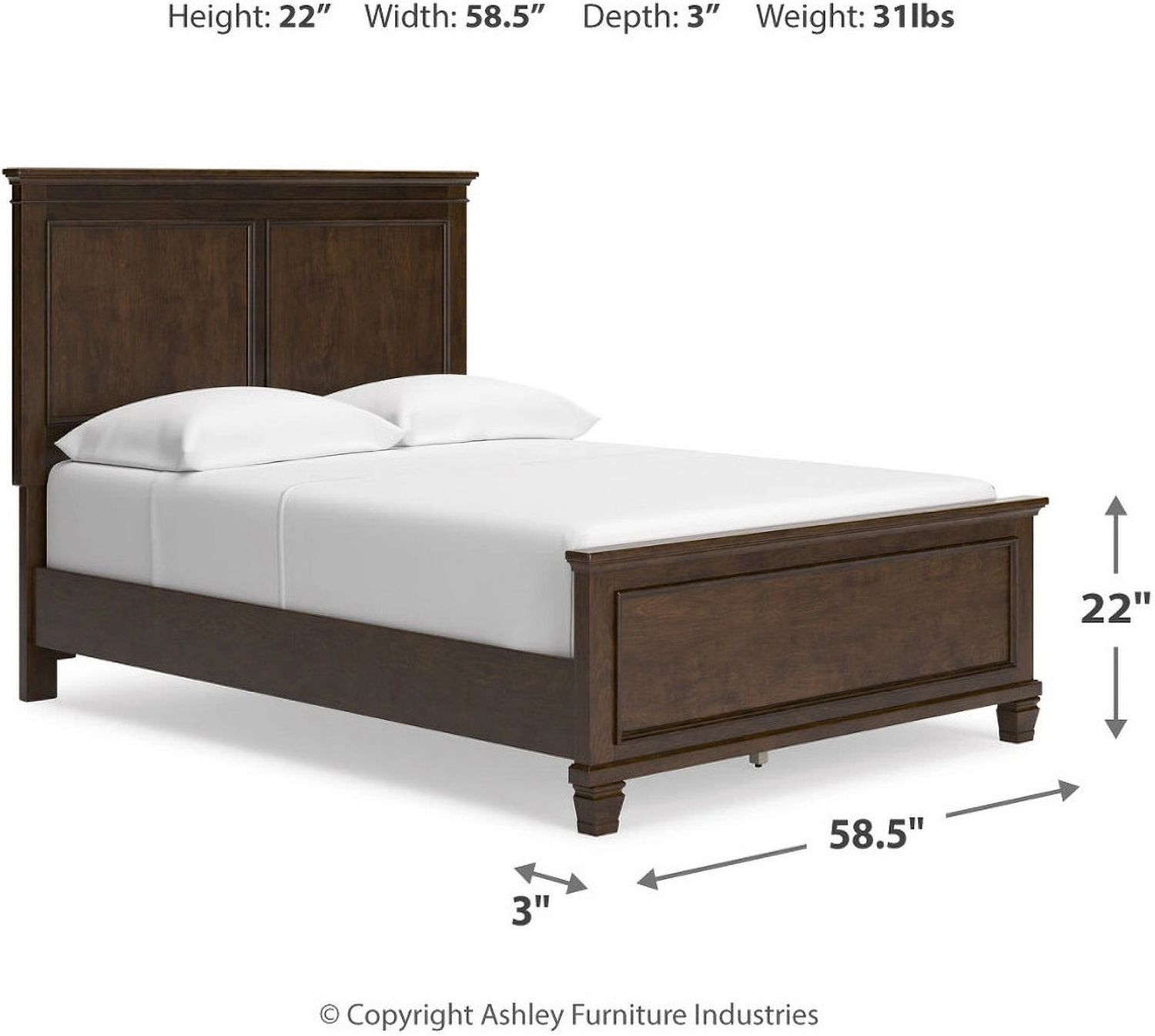 Danabrin Rich Brown Cherry Full Panel Bed B685B8