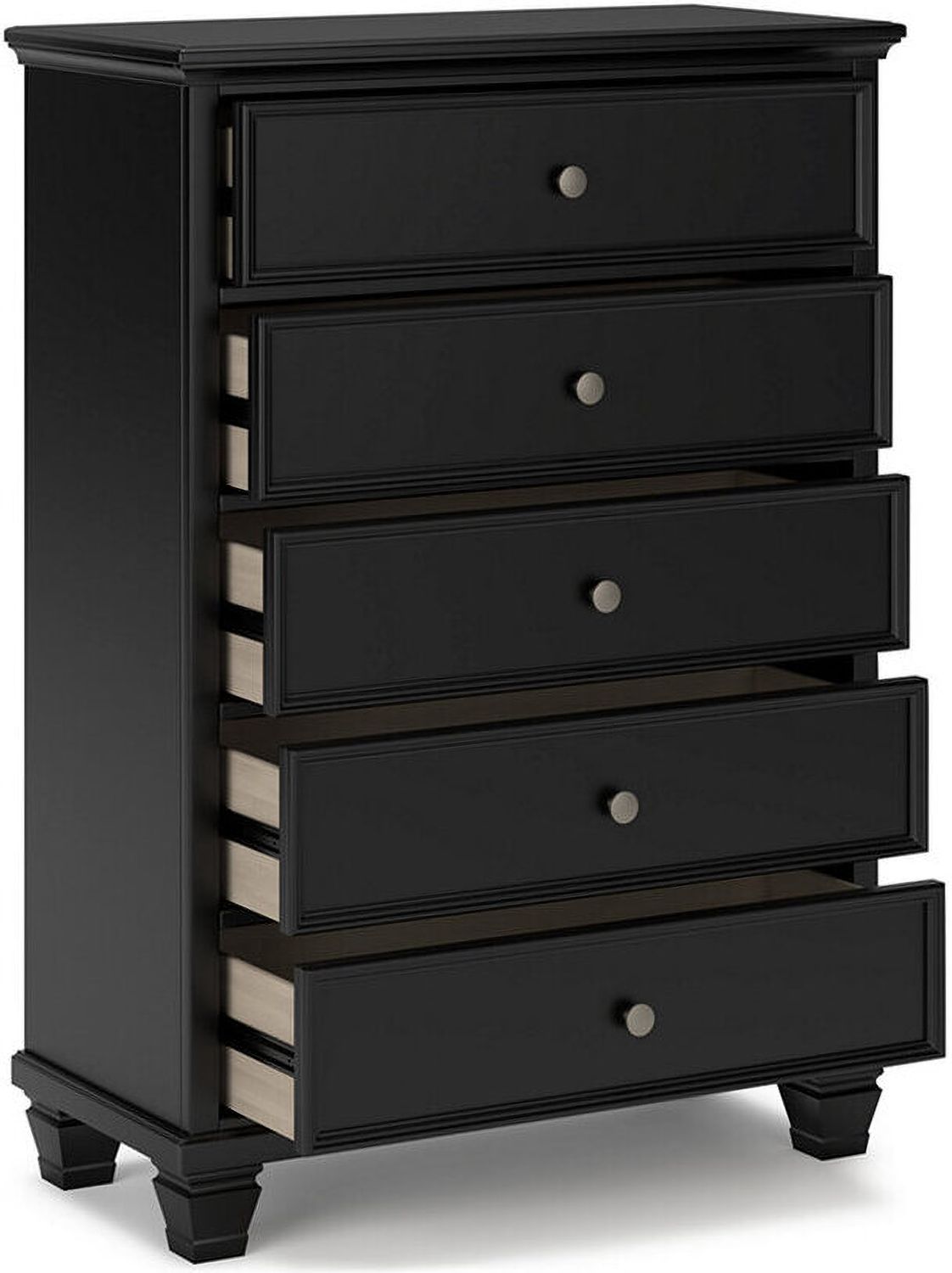 Lanolee Black Five Drawer Chest B68746