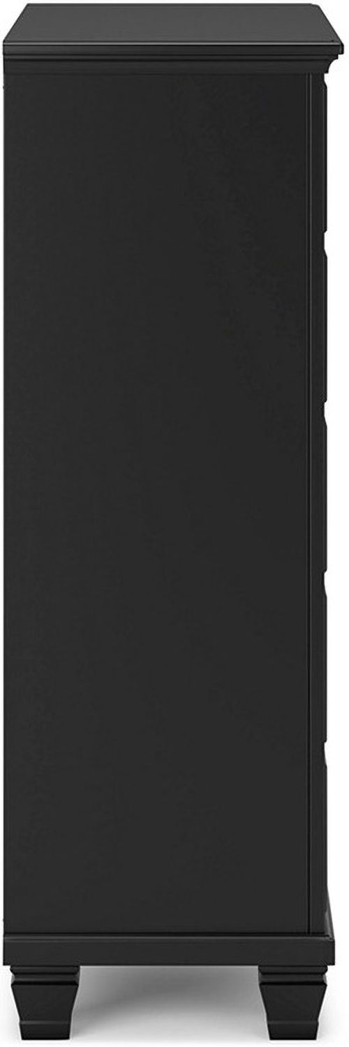 Lanolee Black Five Drawer Chest B68746