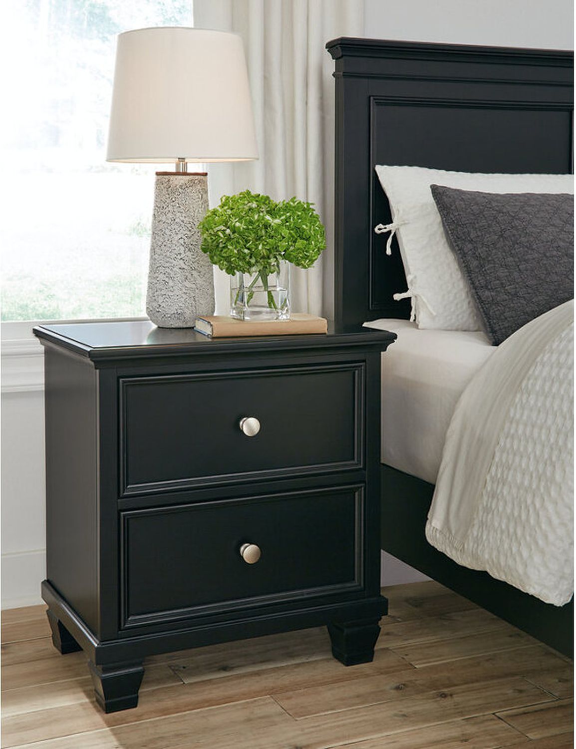 Lanolee Black Two Drawer Night Stand B68792