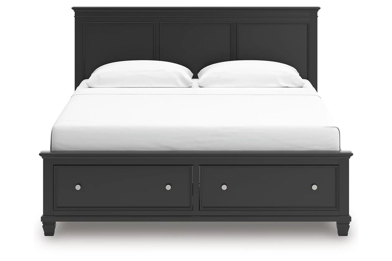 Lanolee King Panel Storage Bed In Black B687B19
