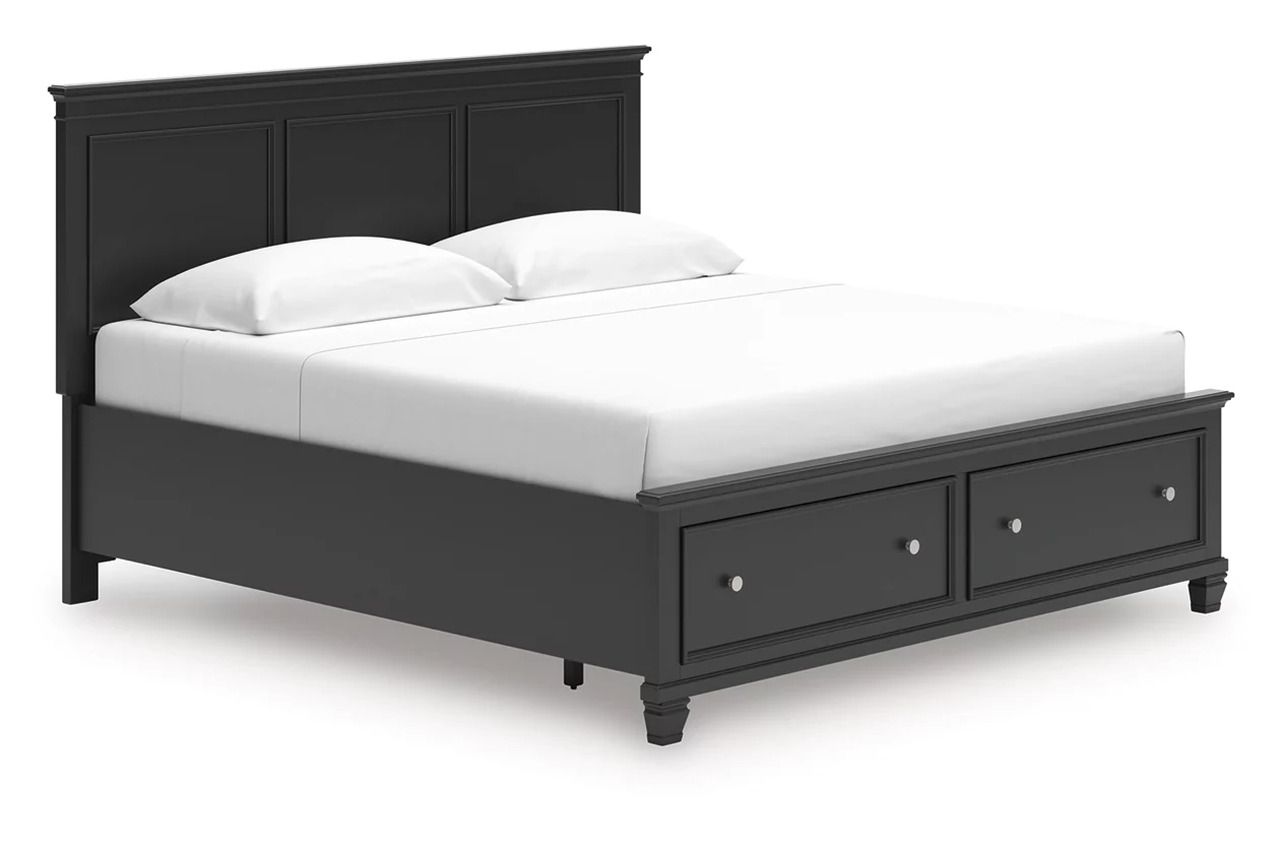 Lanolee King Panel Storage Bed In Black B687B19