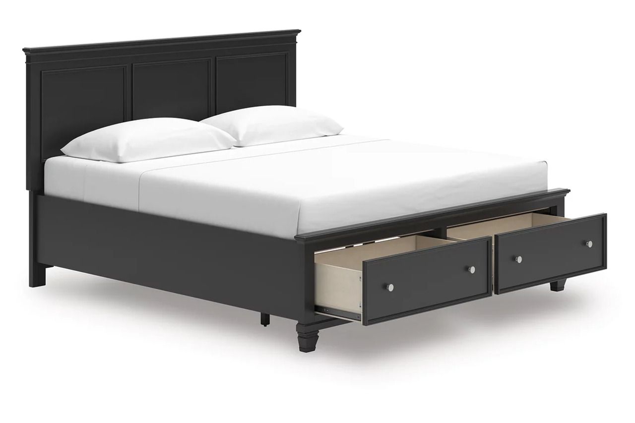 Lanolee King Panel Storage Bed In Black B687B19