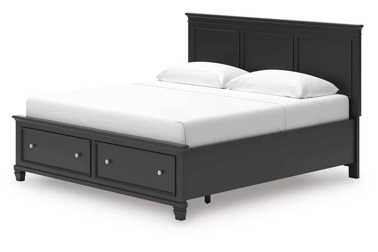 Lanolee King Panel Storage Bed In Black B687B19