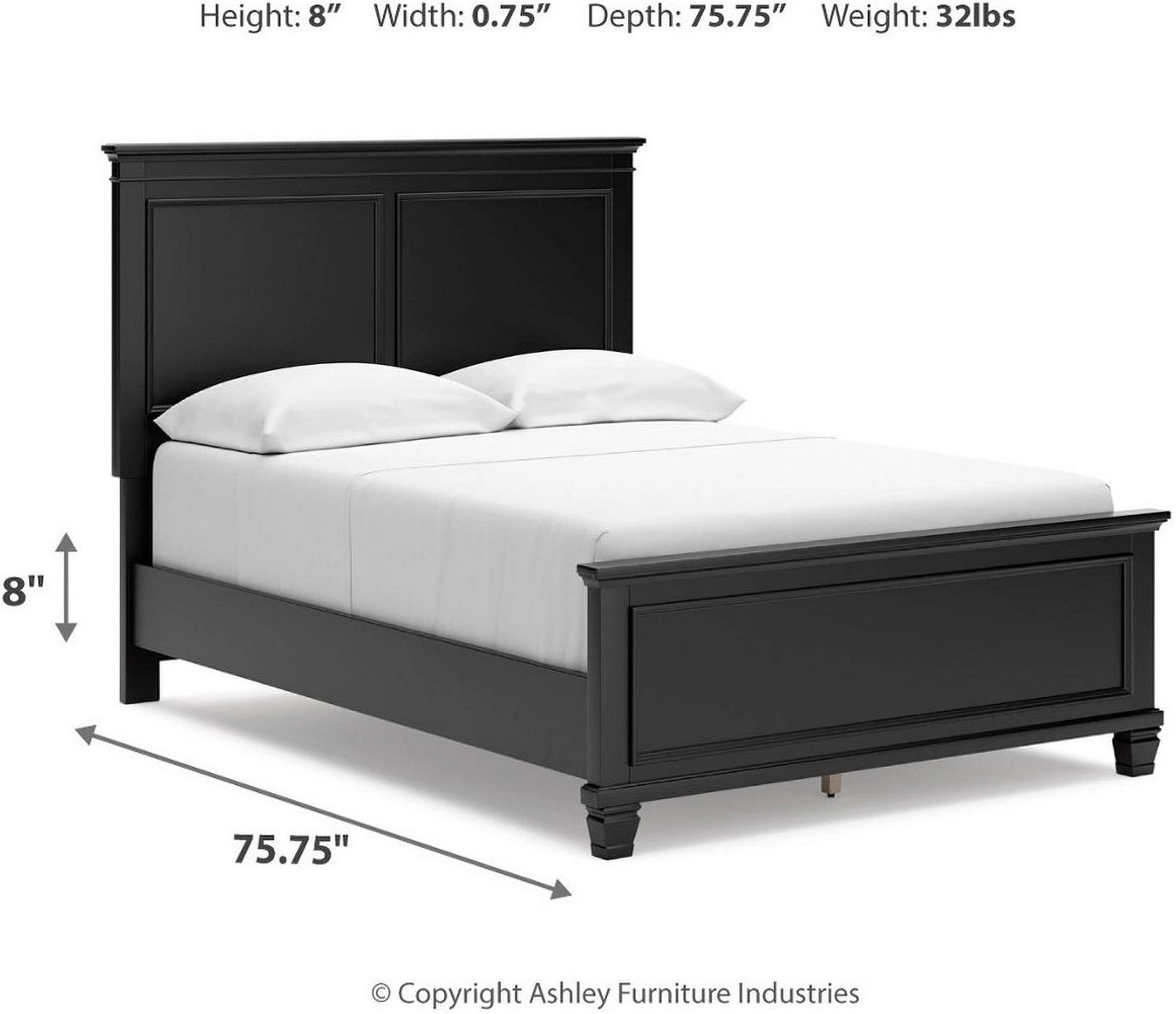 Lanolee Twin Panel Bed In Black B687B2