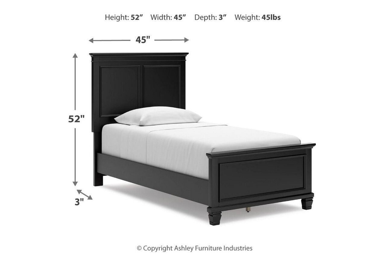 Lanolee Twin Panel Bed In Black B687B2