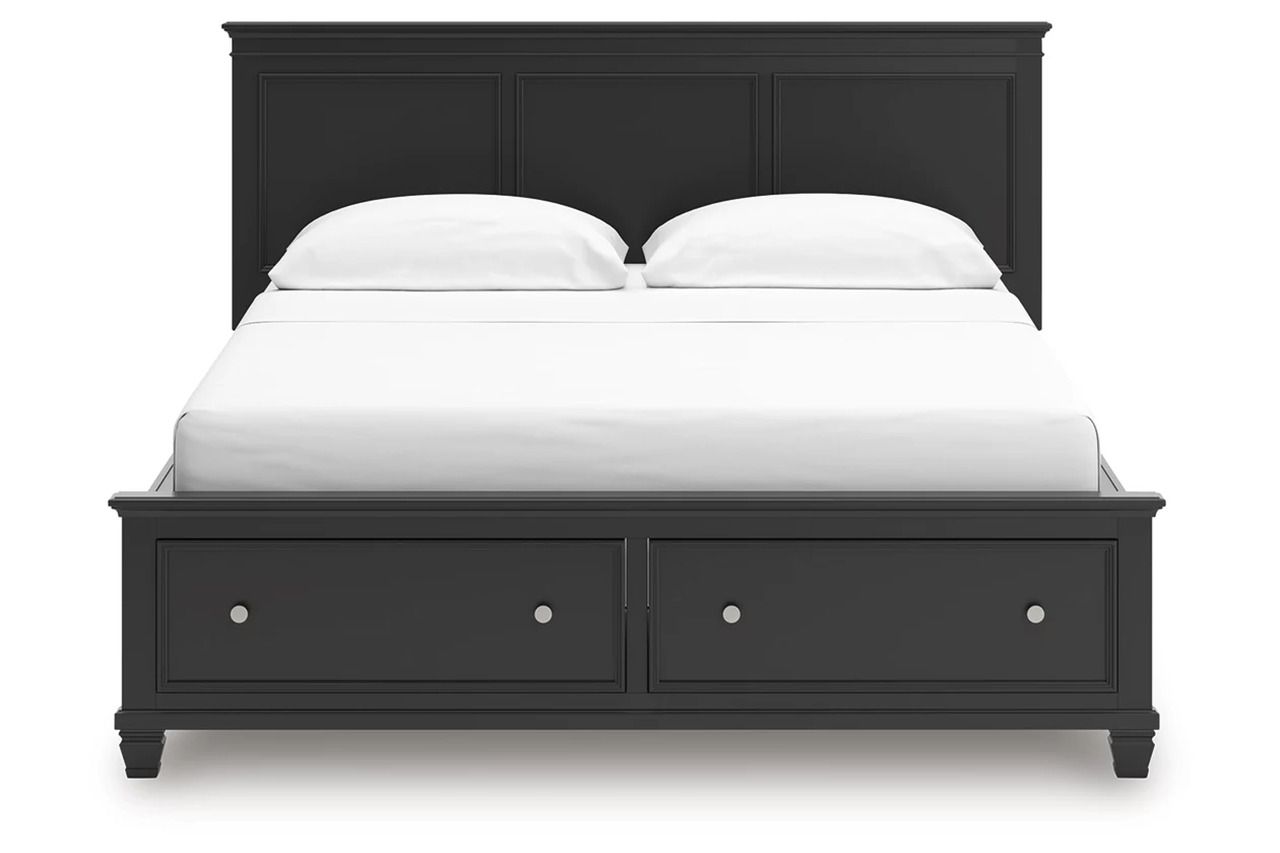 Lanolee California King Panel Storage Bed In Black B687B20