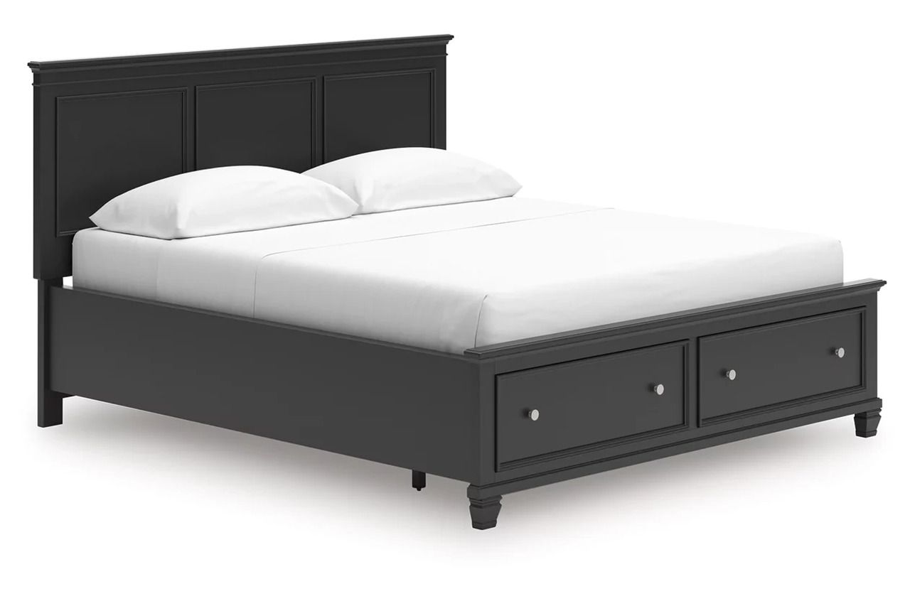 Lanolee California King Panel Storage Bed In Black B687B20