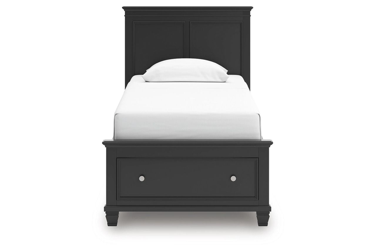 Lanolee Twin Panel Storage Bed In Black B687B21