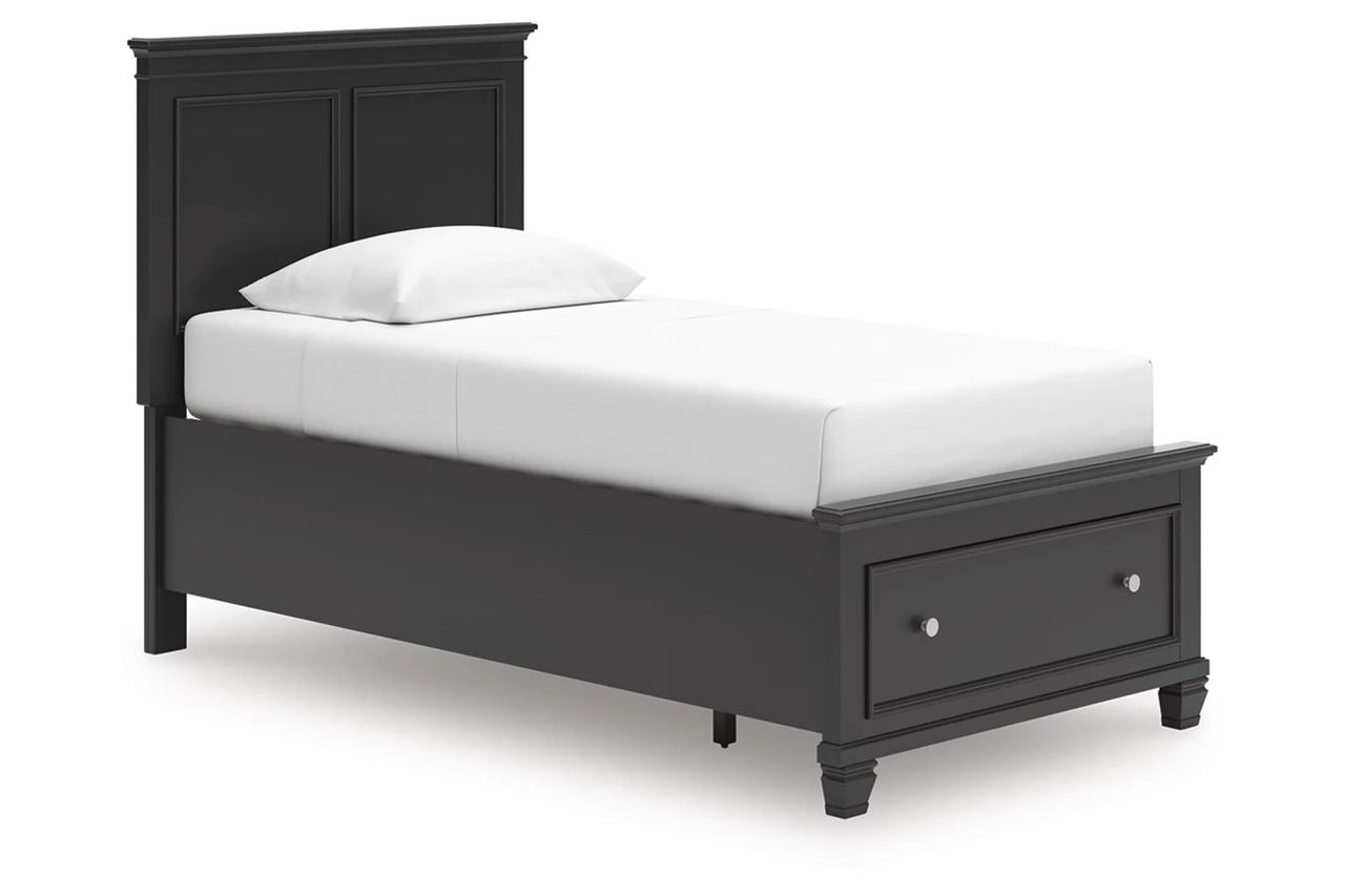 Lanolee Twin Panel Storage Bed In Black B687B21