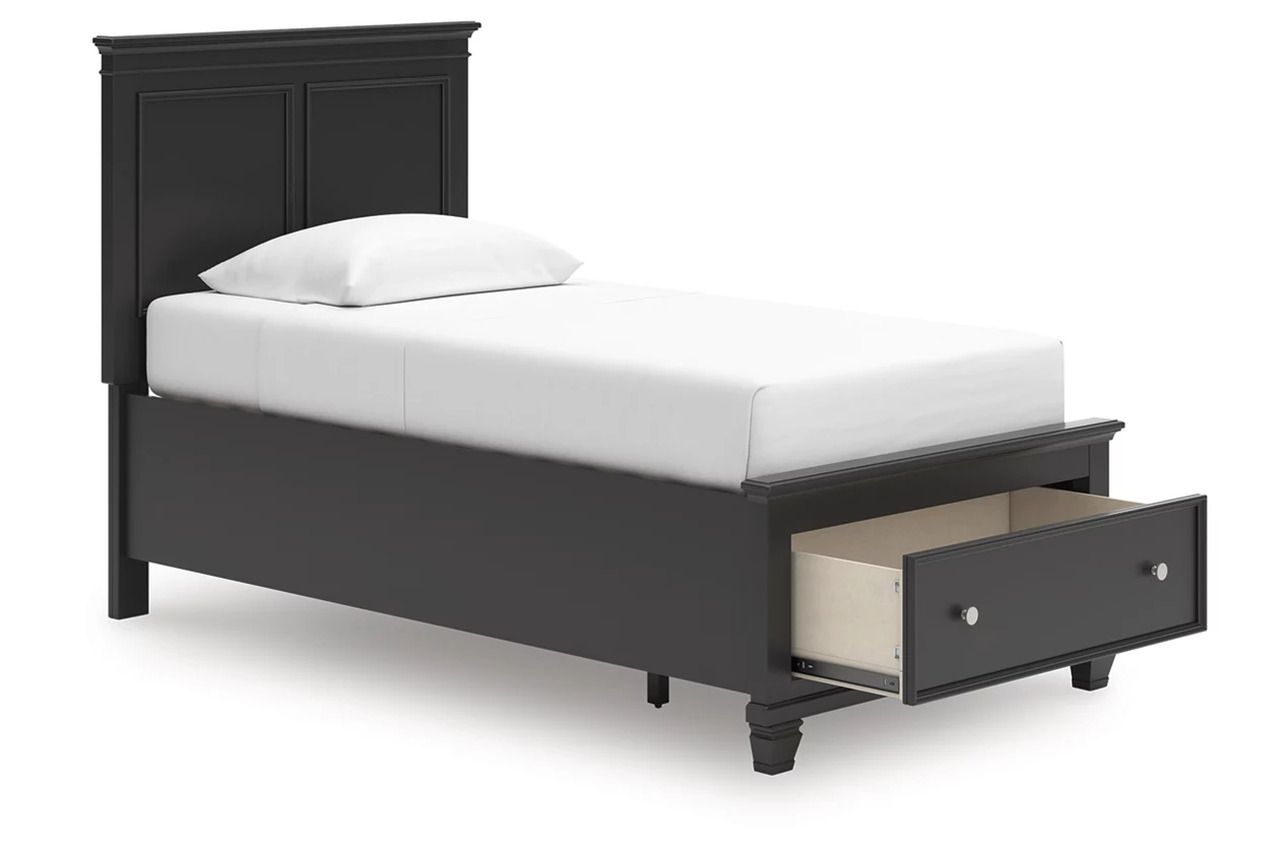 Lanolee Twin Panel Storage Bed In Black B687B21