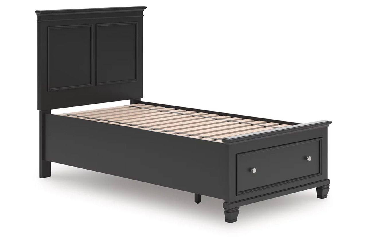 Lanolee Twin Panel Storage Bed In Black B687B21