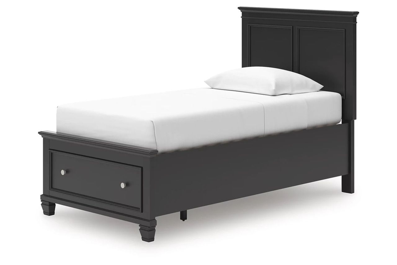 Lanolee Twin Panel Storage Bed In Black B687B21