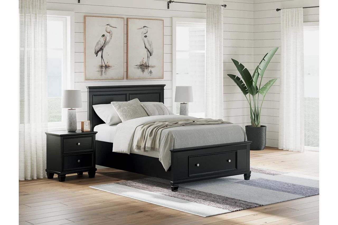 Lanolee Full Panel Storage Bed In Black B687B22