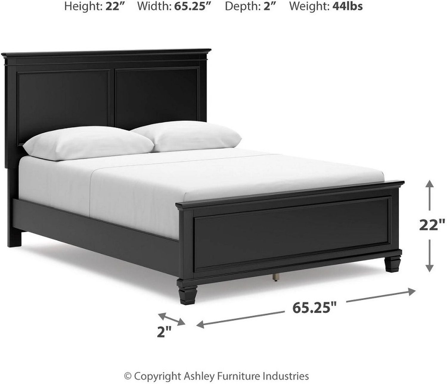 Lanolee Queen Panel Bed In Black B687B6