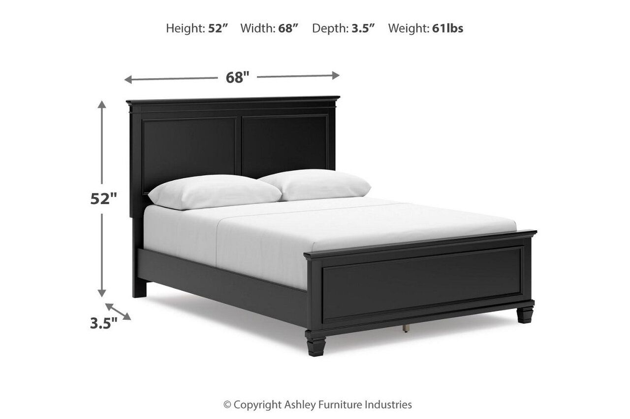 Lanolee Queen Panel Bed In Black B687B6