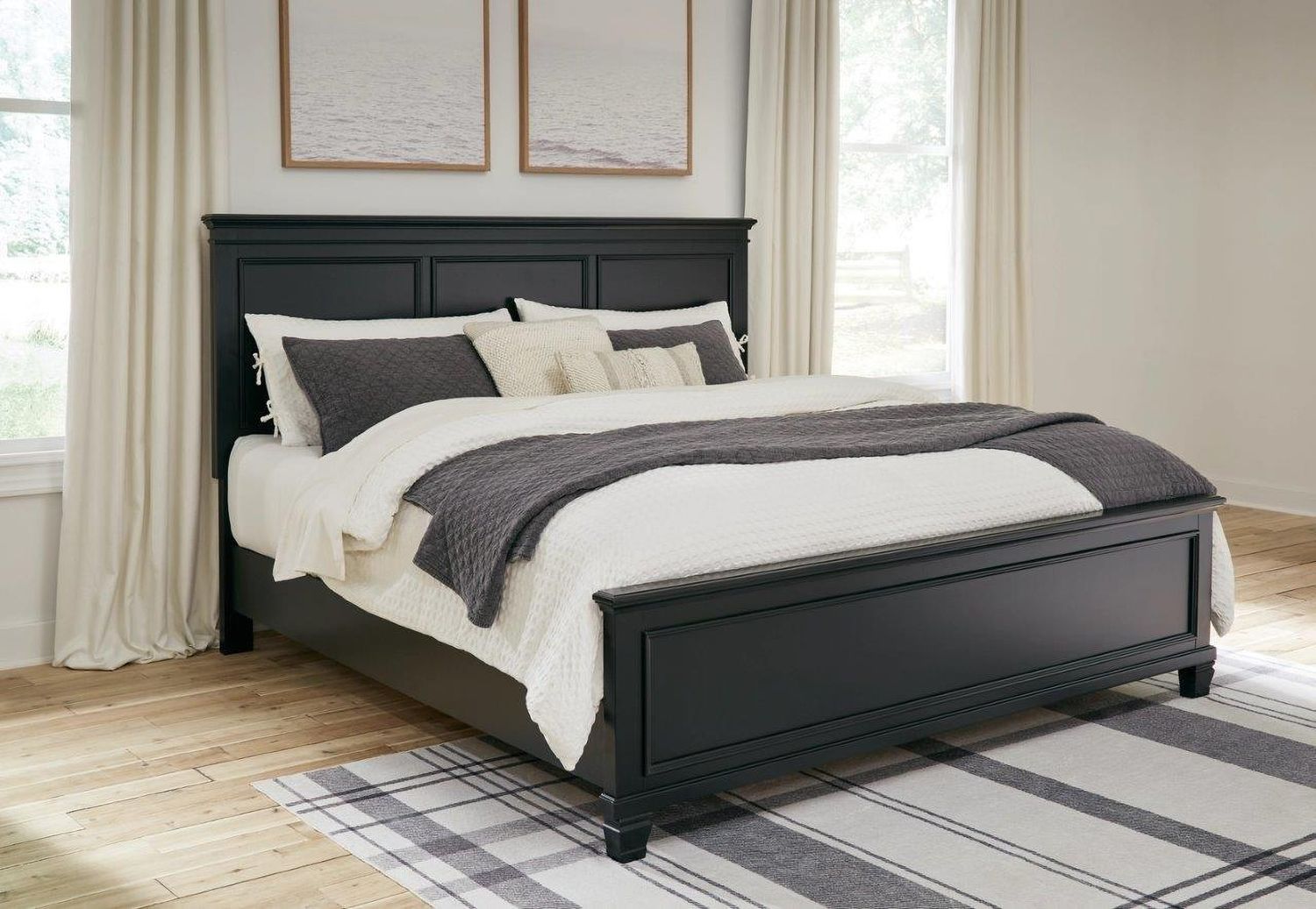 Lanolee King Panel Bed In Black B687B8